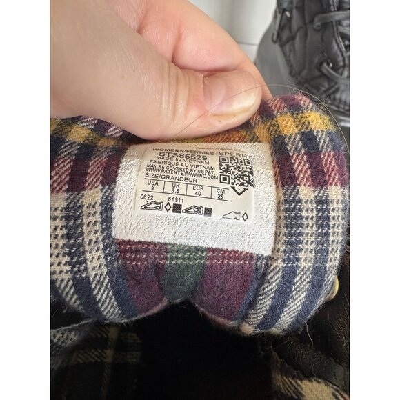 SPERRY Saltwater Nylon Quilted Duck Boot Black Quilted Rain Boots size 9 - Picture 3 of 5